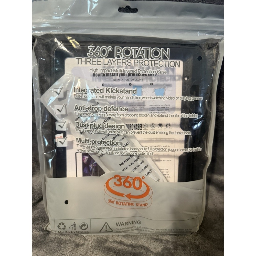 iPad Pro 11 360 Rotation Three Layers Protection  Case Black - Picture 3 of 3